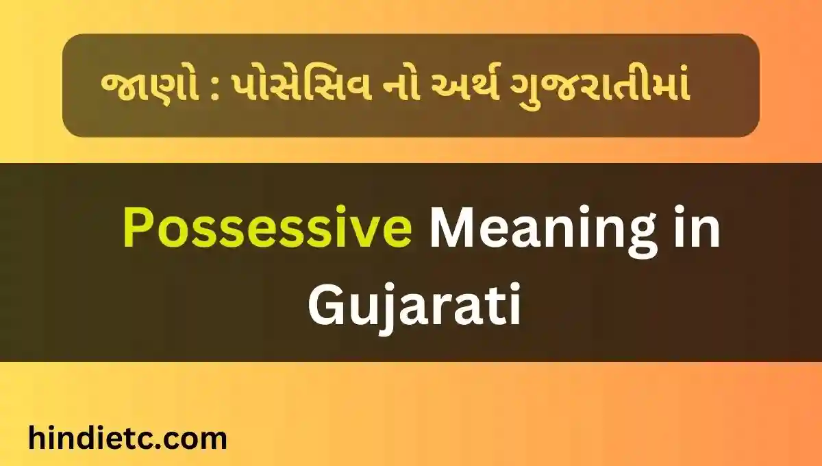 પોસેસિવ અર્થ ગુજરાતીમાં - Possessive Meaning in Gujarati